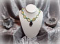 Faceted Nugget Lemon Quartz and Caribbean Blue Opal Beaded Necklace with Blue Pietersite Teardrop Pendant