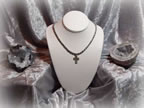 Gray Pearl and Sterling Silver Marcasite Necklace w/ Sterling Silver Cross